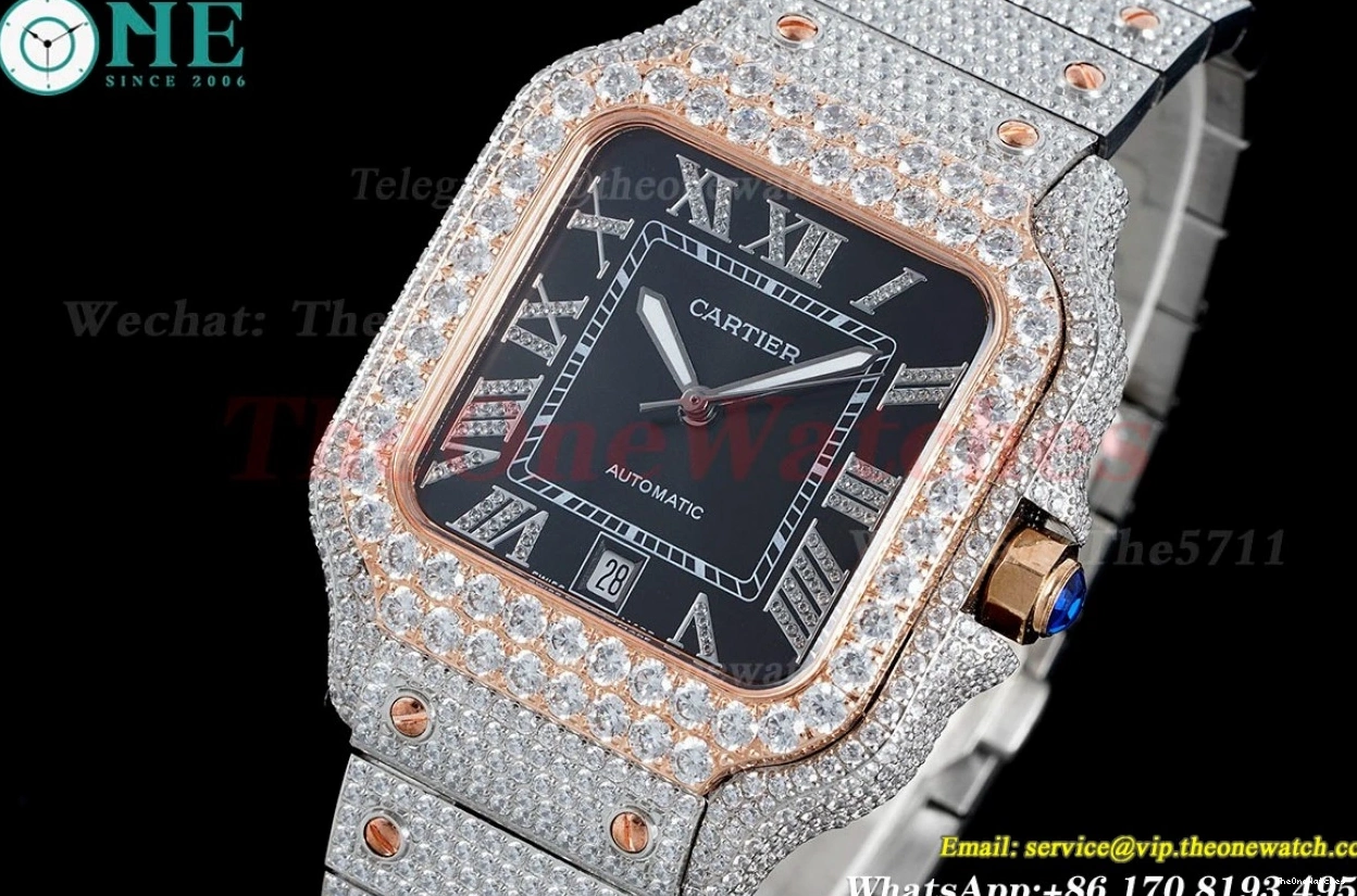 SS AMG 40mm Mens Santos Dial RG SS 100 XL MY9015 Black 0204